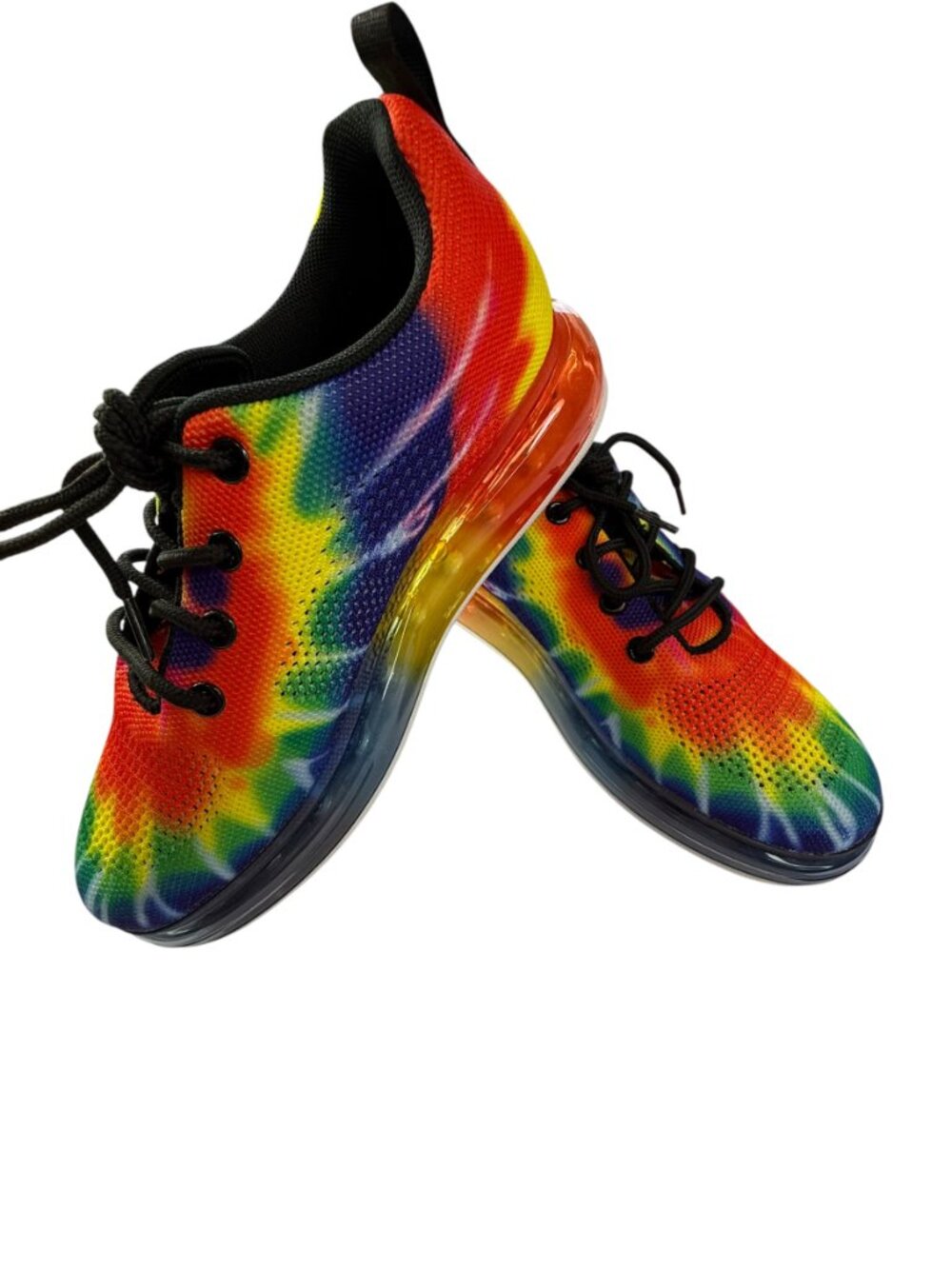 CAPE ROBBIN Kaleidescope Tie Dye Rainbow Shoes, Colorful.  Black Laces.  Size 7M